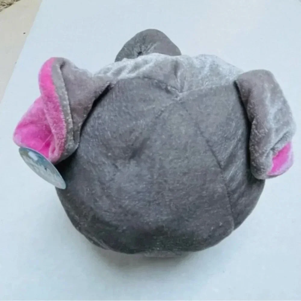 Kellytoy Animal Pals Pink Ear Elephant Plush Stuffed Animal 2013 Round Body 8 In